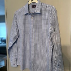 UNTUCKit Men's Size XL Check Gingham Blue Long Sleeve Shirt